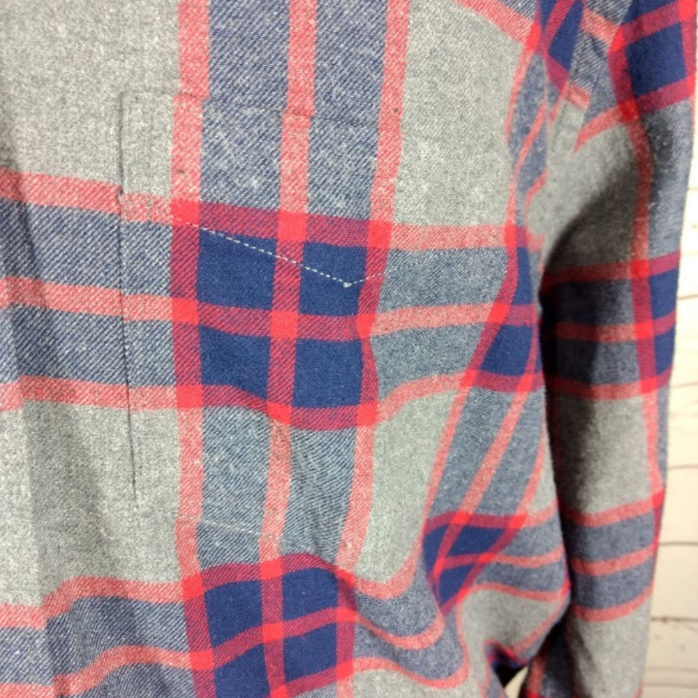 Old Navy Slim Fit Mens Gray Flannel Shirt XXL - Picture 2 of 6